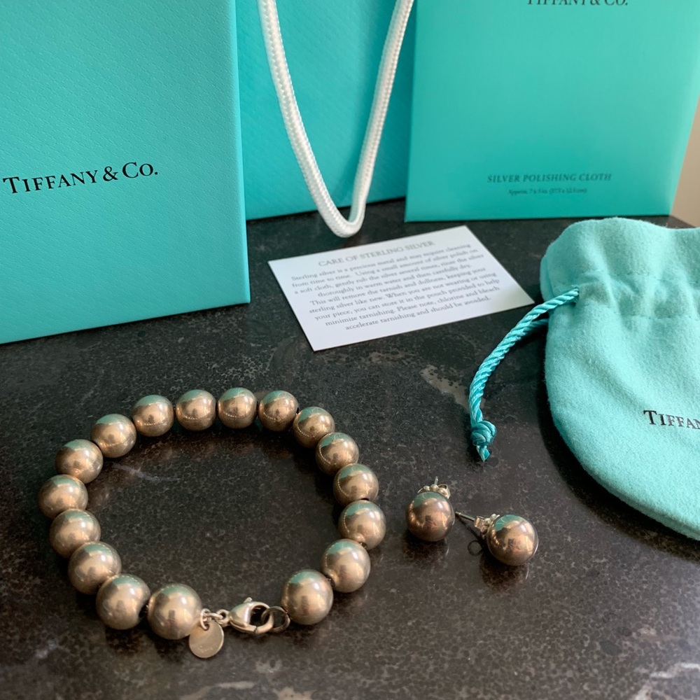 Tiffany & Co Ball Bracelet and Earrings Set